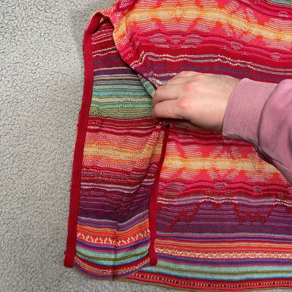 LRL Lauren Ralph Lauren Southwestern Poncho Sweater Womens L Multicolor Linen - Picture 5 of 9